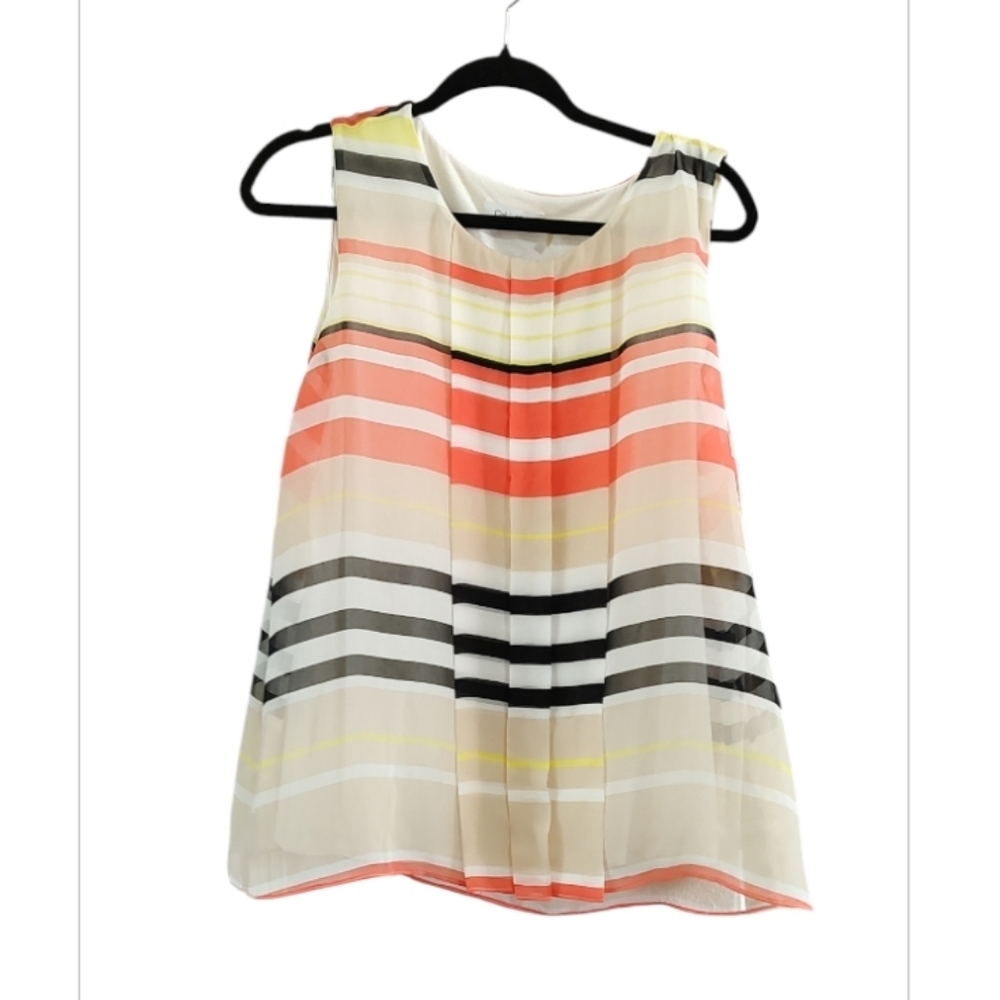 Calvin Klein Multicolor Striped Sleeveless Blouse